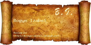 Bogye Izabel névjegykártya